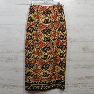 Vintage Silk Wrap Maxi Skirt